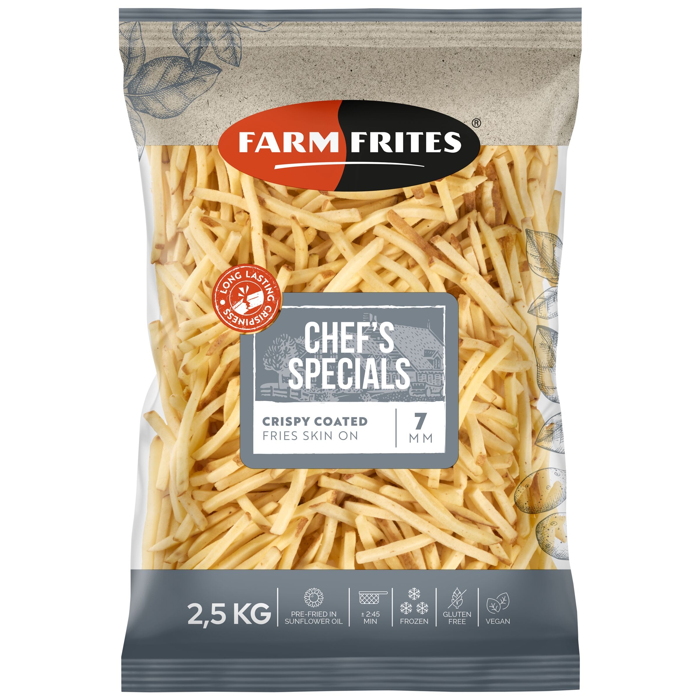 Farm Frites — Crispy Coated Fries skin on 7mm / Картофель фри с кожурой в панировке 7мм
