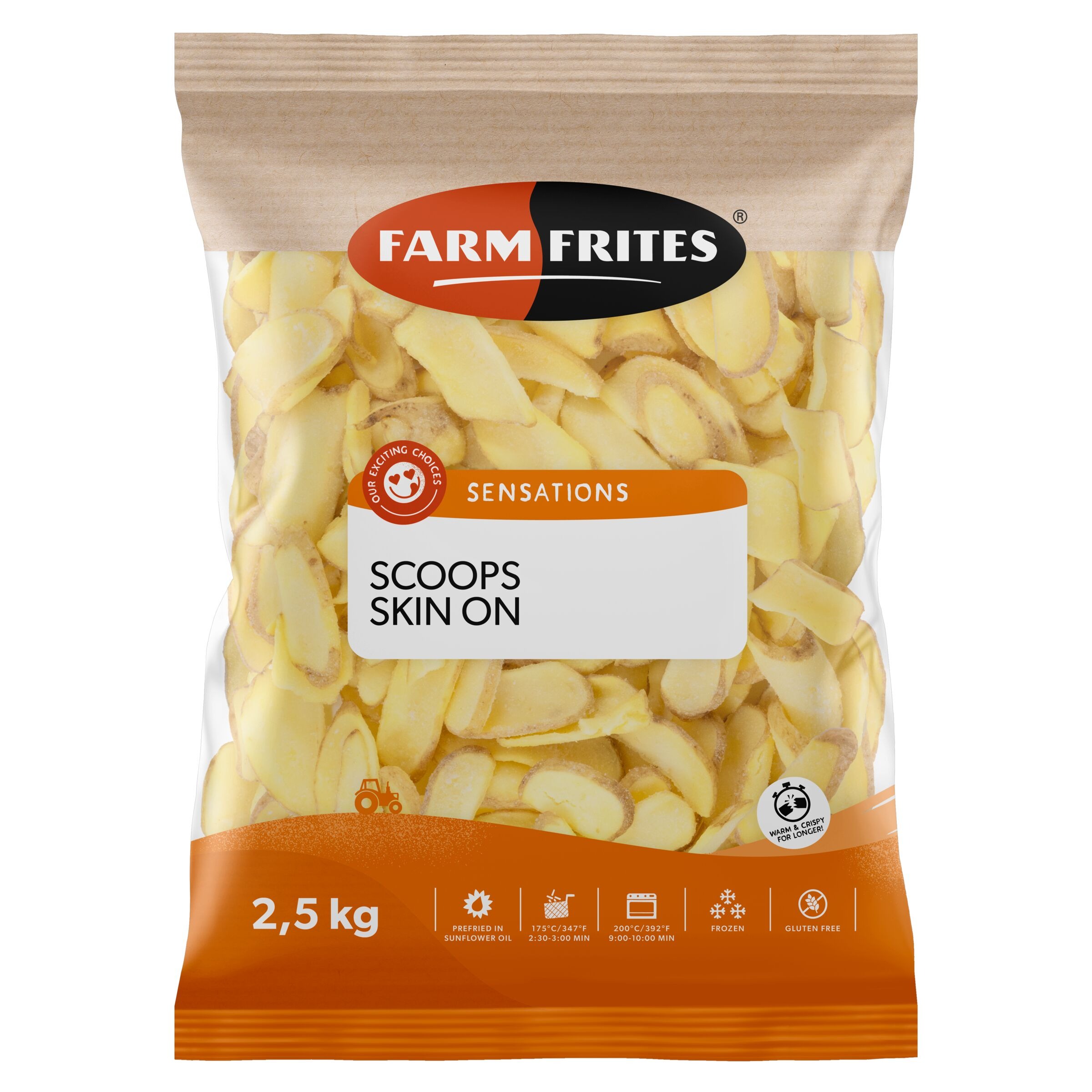 Farm Frites — Scoops Skin on / Картофельные дольки в форме лодочек с кожуркой