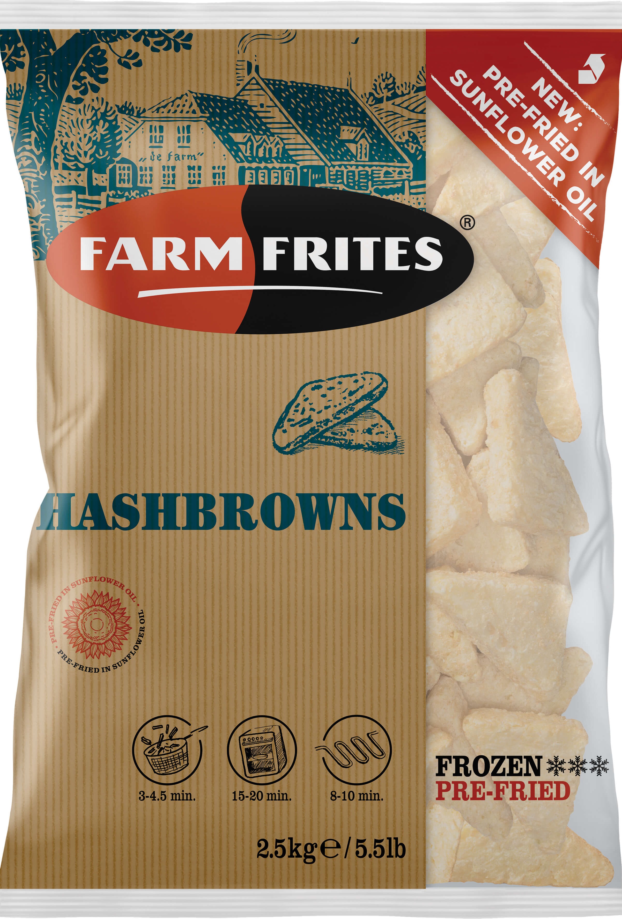 Farm Frites — Hashbrown with Onion 4x2,5 kg / Хэшбраун